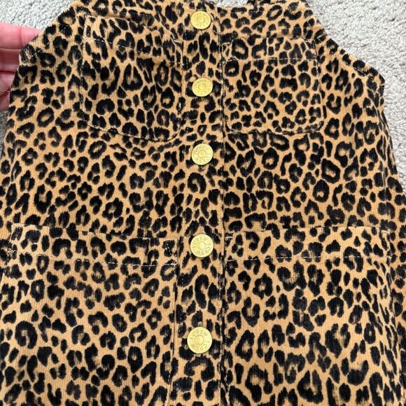 NWT J. Crew Crewcuts Girl’s Corduroy Leopard Button Front Dress Size 4 - Picture 6 of 11
